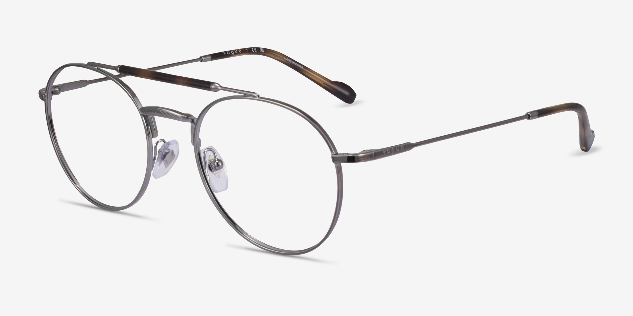 Vogue Eyewear VO4239 - Aviator Silver Tortoise Frame Eyeglasses ...