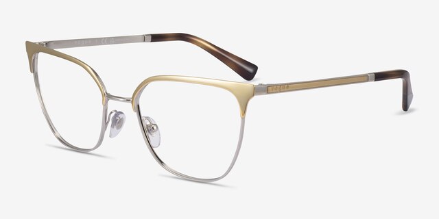 Vogue Eyewear VO4249 Gold Silver MetalEyeglass Frames from EyeBuyDirect, Angle View