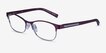 Armani Exchange AX1010 Shiny Purple Silver MetalEyeglass Frames from EyeBuyDirect, Angle View