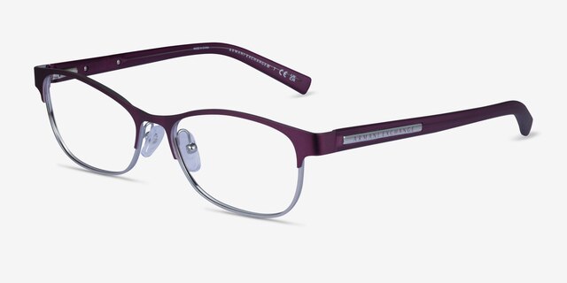 Armani Exchange AX1010 Shiny Purple Silver MetalEyeglass Frames from EyeBuyDirect, Angle View