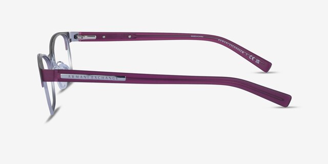 Armani Exchange AX1010 Shiny Purple Silver MetalEyeglass Frames from EyeBuyDirect, Side View