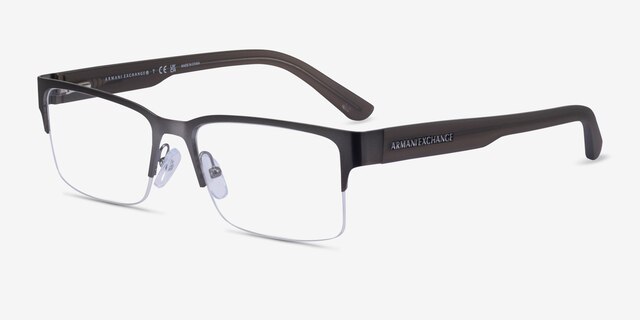 Armani Exchange AX1014 Matte Gunmetal MetalEyeglass Frames from EyeBuyDirect, Angle View