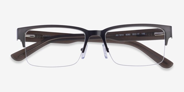 Armani Exchange AX1014 Matte Gunmetal MetalEyeglass Frames from EyeBuyDirect, Closed View