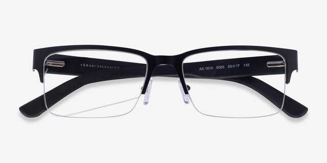 Armani Exchange AX1014 Matte Black MetalEyeglass Frames from EyeBuyDirect, Closed View