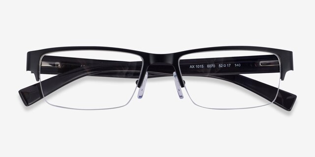 Armani Exchange AX1015 Shiny Black MetalEyeglass Frames from EyeBuyDirect, Closed View