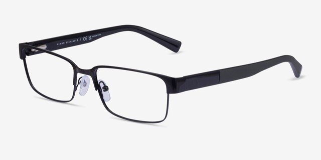 Armani Exchange AX1017 Shiny Black MetalEyeglass Frames from EyeBuyDirect, Angle View
