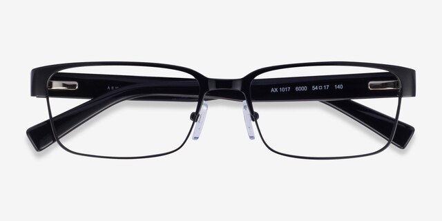 Armani Exchange AX1017 Shiny Black MetalEyeglass Frames from EyeBuyDirect, Closed View