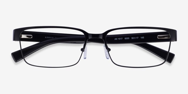 Armani Exchange AX1017 Black MetalEyeglass Frames from EyeBuyDirect, Closed View