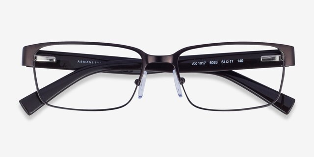Armani Exchange AX1017 Matte Brown MetalEyeglass Frames from EyeBuyDirect, Closed View
