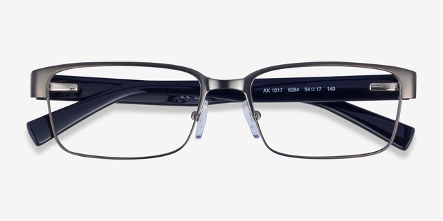 Armani Exchange AX1017 Matte Gunmetal MetalEyeglass Frames from EyeBuyDirect, Closed View