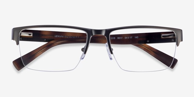 Armani Exchange AX1018 Matte Gunmetal MetalEyeglass Frames from EyeBuyDirect, Closed View