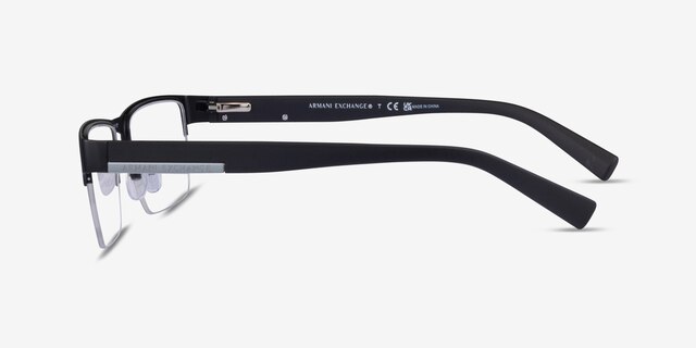 Armani Exchange AX1018 Matte Black MetalEyeglass Frames from EyeBuyDirect, Side View