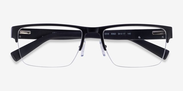 Armani Exchange AX1018 Matte Black MetalEyeglass Frames from EyeBuyDirect, Closed View