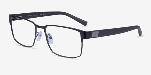 Armani Exchange AX1019 Matte Gunmetal MetalEyeglass Frames from EyeBuyDirect, Angle View