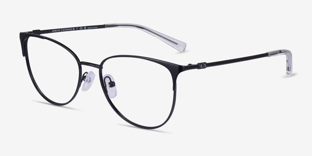 Armani Exchange AX1034 Shiny Black MetalEyeglass Frames from EyeBuyDirect, Angle View