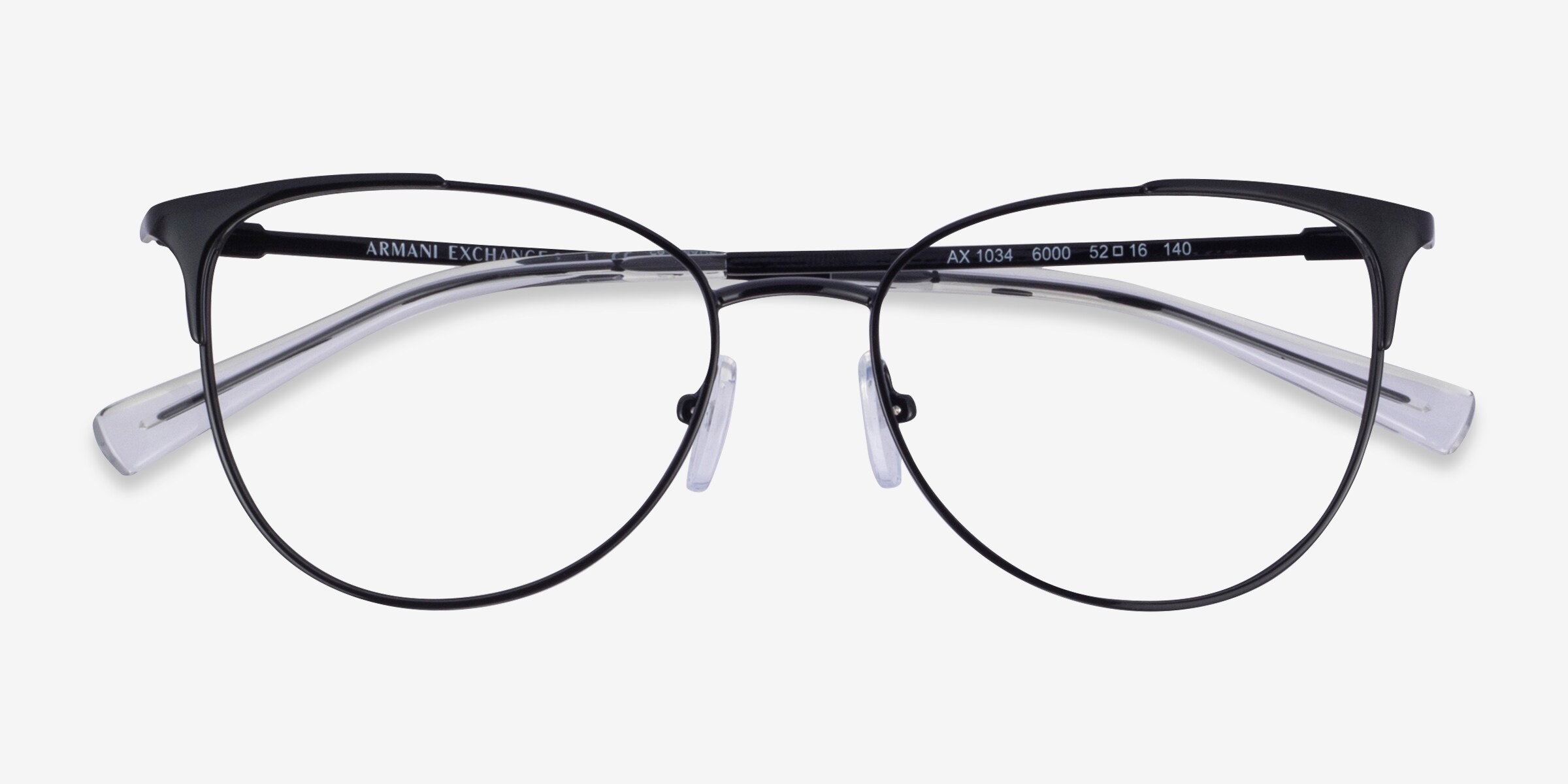 Armani Exchange AX1034 - Cat Eye Shiny Black Frame Eyeglasses