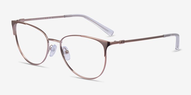 Armani Exchange AX1034 Shiny Rose Gold MetalEyeglass Frames from EyeBuyDirect, Angle View