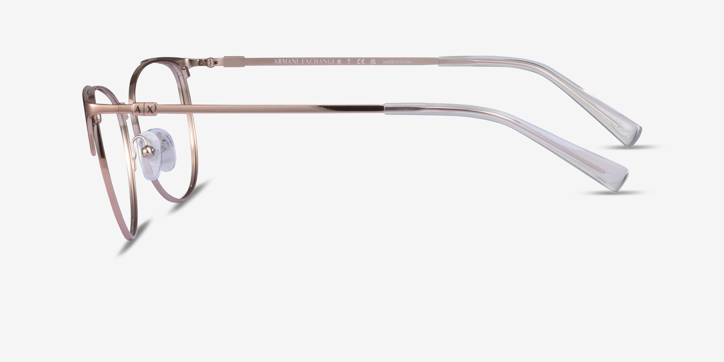 Armani Exchange AX1034 - Cat Eye Shiny Rose Gold Frame Glasses For