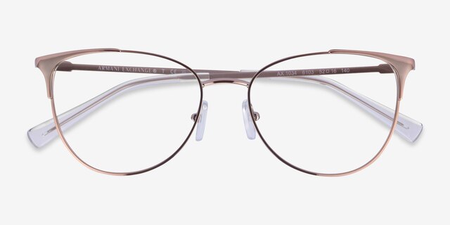 Armani Exchange AX1034 Shiny Rose Gold MetalEyeglass Frames from EyeBuyDirect, Closed View