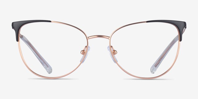 Armani Exchange AX1034 Rose Gold Black MetalEyeglass Frames from EyeBuyDirect, Front View