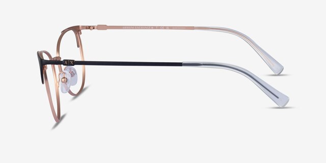 Armani Exchange AX1034 Rose Gold Black MetalEyeglass Frames from EyeBuyDirect, Side View