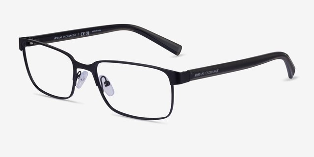 Armani Exchange AX1042 Matte Black MetalEyeglass Frames from EyeBuyDirect, Angle View