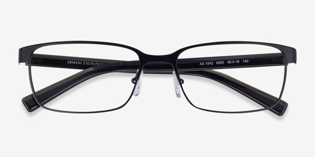 Armani Exchange AX1042 Matte Black MetalEyeglass Frames from EyeBuyDirect, Closed View