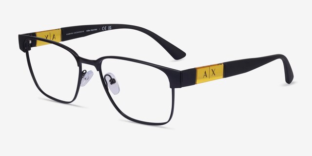Armani Exchange AX1052 Matte Black MetalEyeglass Frames from EyeBuyDirect, Angle View
