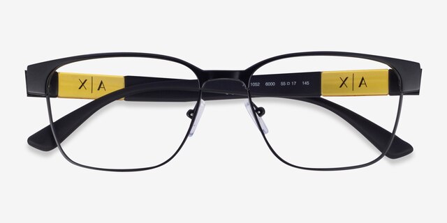 Armani Exchange AX1052 Matte Black MetalEyeglass Frames from EyeBuyDirect, Closed View