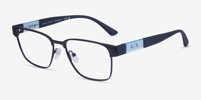 Armani Exchange AX1052 Matte Navy MetalEyeglass Frames from EyeBuyDirect, Angle View