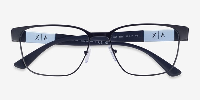 Armani Exchange AX1052 Matte Navy MetalEyeglass Frames from EyeBuyDirect, Closed View