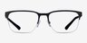 Armani Exchange AX1060 Matte Black MétalMontures de lunettes de vue d'EyeBuyDirect, Vue de Face