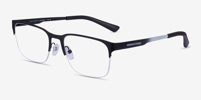 Armani Exchange AX1060 Matte Black MétalMontures de lunettes de vue d'EyeBuyDirect, Vue d'Angle