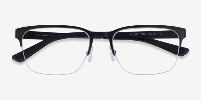 Armani Exchange AX1060 Matte Black MétalMontures de lunettes de vue d'EyeBuyDirect, Vue Rapprochée