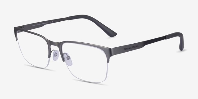 Armani Exchange AX1060 Matte Gunmetal MetalEyeglass Frames from EyeBuyDirect, Angle View