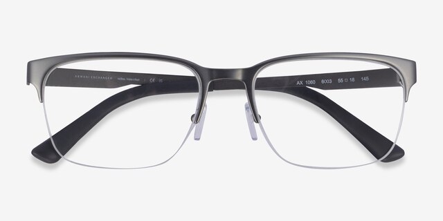 Armani Exchange AX1060 Matte Gunmetal MetalEyeglass Frames from EyeBuyDirect, Closed View