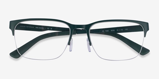 Armani Exchange AX1060 Matte Green MetalEyeglass Frames from EyeBuyDirect, Closed View