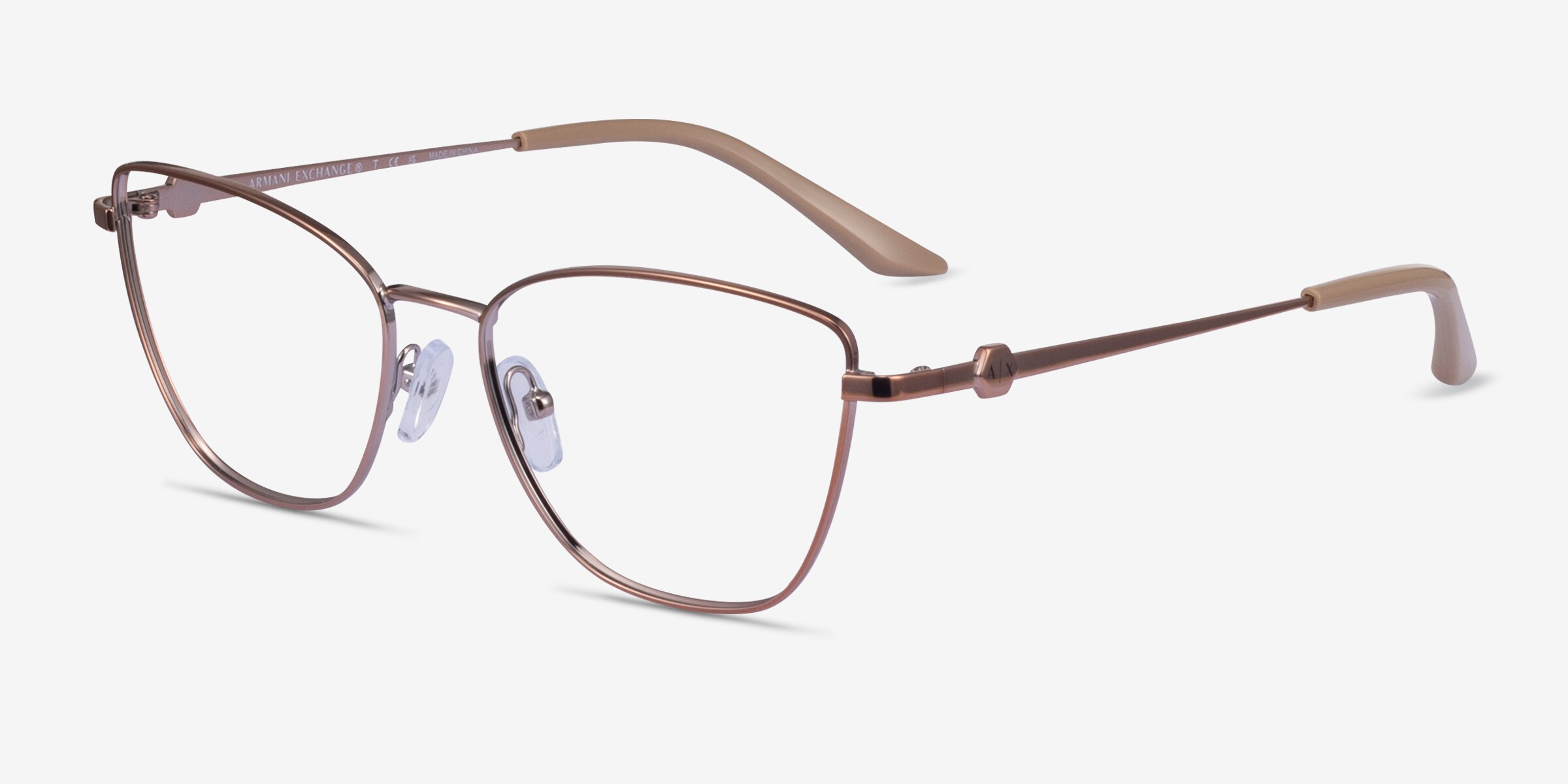 Armani Exchange AX1063 - Cat Eye Shiny Rose Gold Frame
