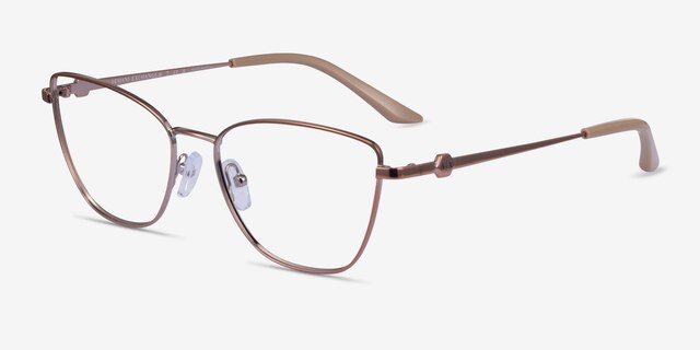 Armani Exchange AX1063 Shiny Rose Gold MetalEyeglass Frames from EyeBuyDirect, Angle View