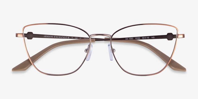 Armani Exchange AX1063 Shiny Rose Gold MetalEyeglass Frames from EyeBuyDirect, Closed View