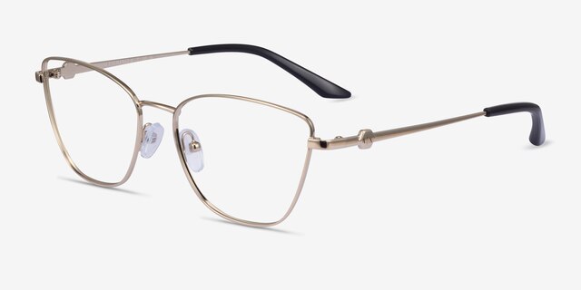 Armani Exchange AX1063 Shiny Gold MetalEyeglass Frames from EyeBuyDirect, Angle View