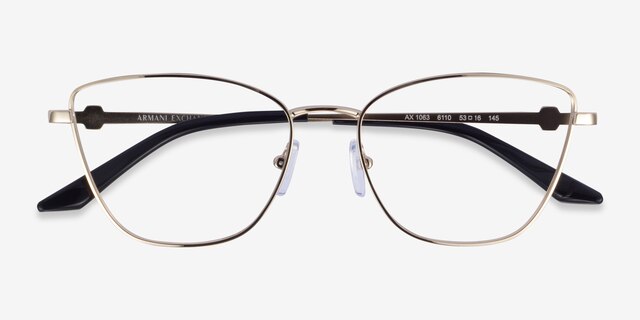 Armani Exchange AX1063 Shiny Gold MetalEyeglass Frames from EyeBuyDirect, Closed View