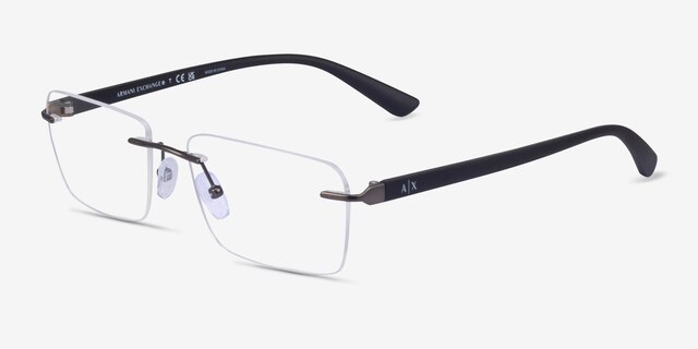 Armani Exchange AX1064 Matte Gunmetal MetalEyeglass Frames from EyeBuyDirect, Angle View