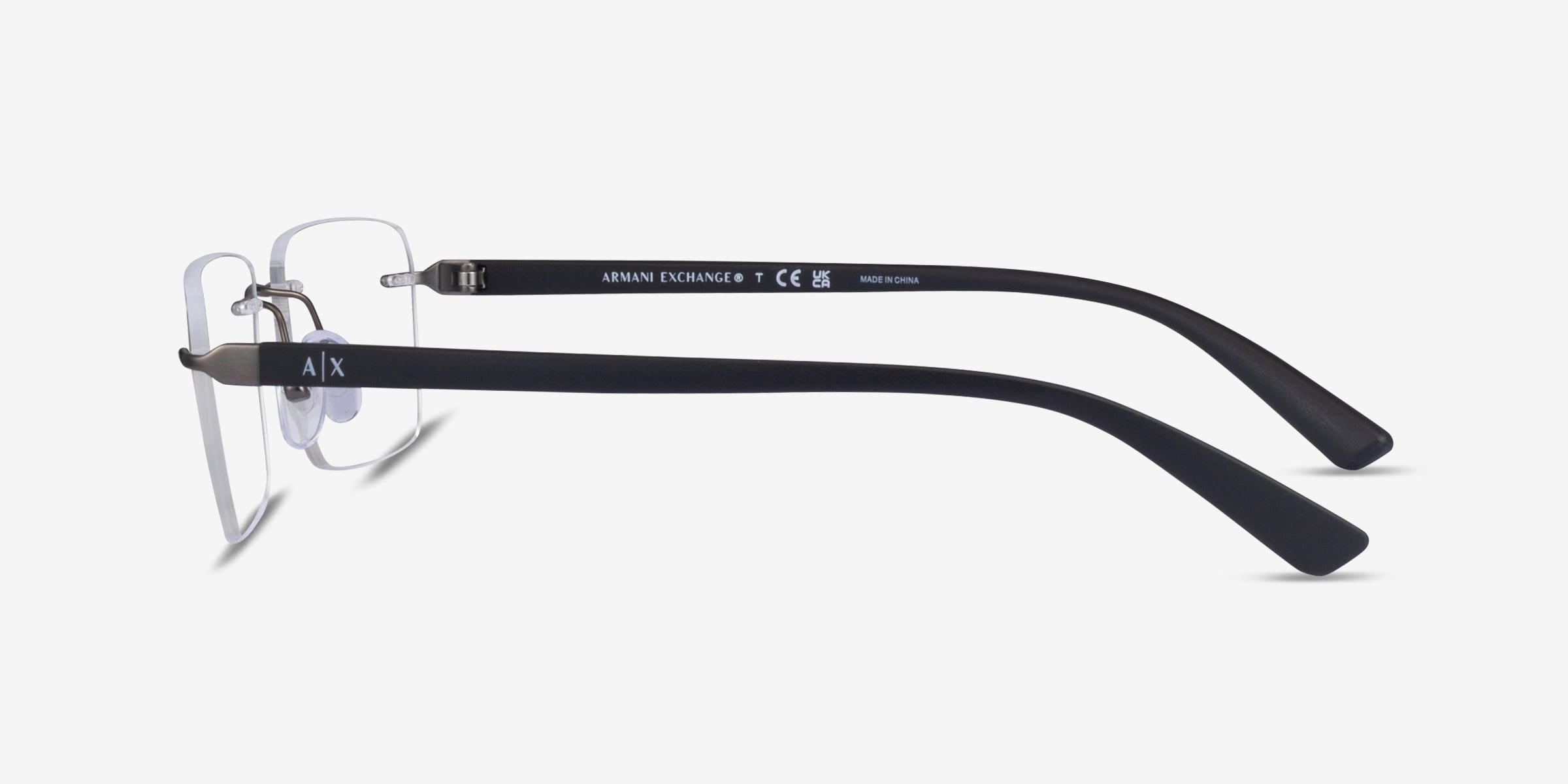 Armani Exchange AX1064 - Rectangle Matte Gunmetal Frame Eyeglasses