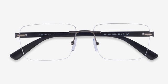 Armani Exchange AX1064 Matte Gunmetal MetalEyeglass Frames from EyeBuyDirect, Closed View