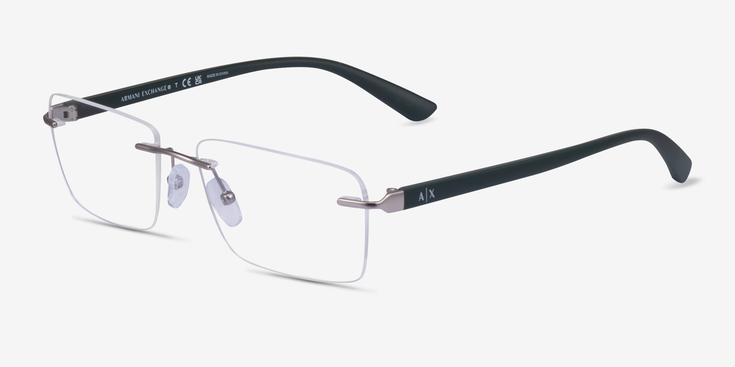 Armani Exchange AX1064 - Rectangle Matte Silver Frame 