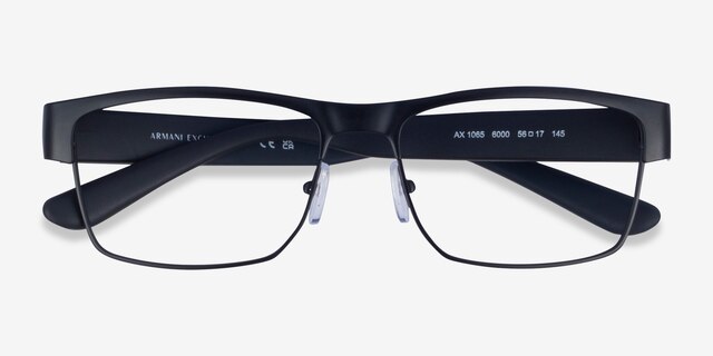 Armani Exchange AX1065 Matte Black Eco-friendlyEyeglass Frames from EyeBuyDirect, Closed View