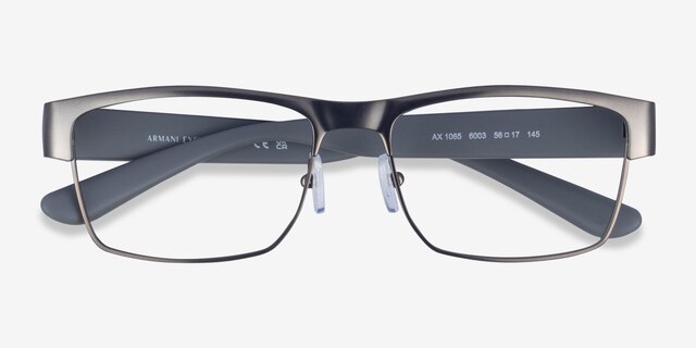 Armani Exchange AX1065 Matte Gunmetal MetalEyeglass Frames from EyeBuyDirect, Closed View