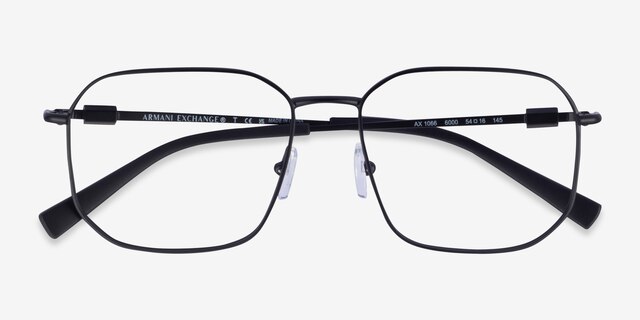 Armani Exchange AX1066 Matte Black MetalEyeglass Frames from EyeBuyDirect, Closed View