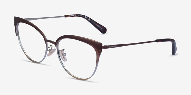 Coach HC5108 Shiny Brown MetalEyeglass Frames from EyeBuyDirect, Angle View